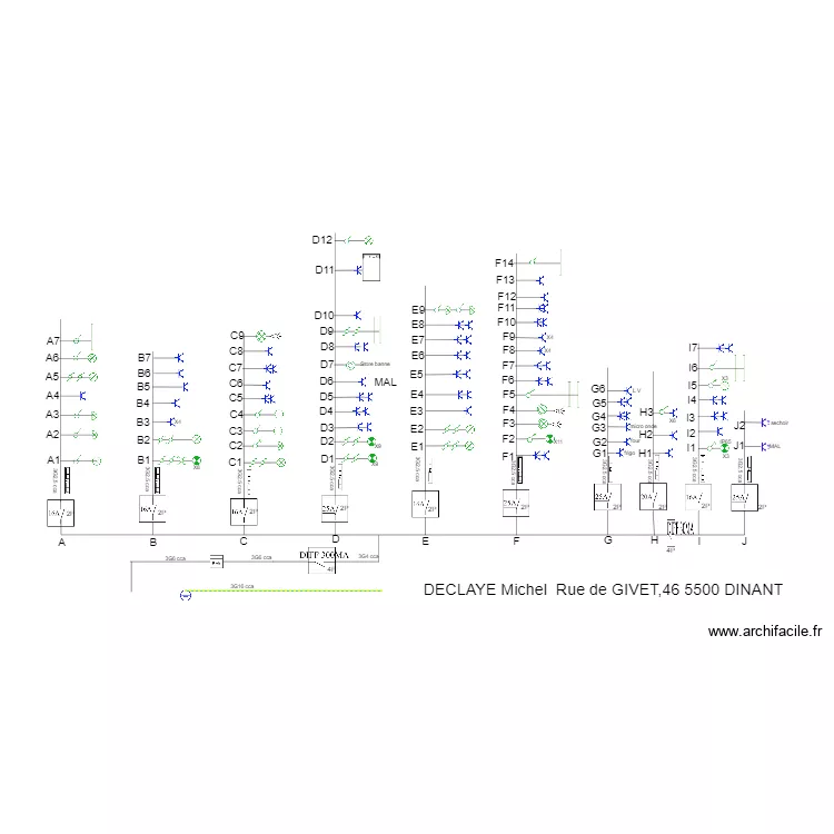 PLAN ELECTRIQUE UNIFILAIRE l'orchidée. Plan de PLAN ELECTRIQUE UNIFILAIRE l'orchidée. Plan de