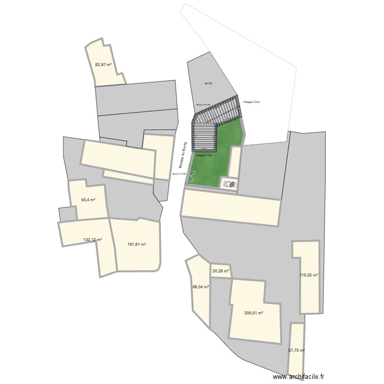 Plan de masse 1. Plan de 16 pièces et 1551 m2