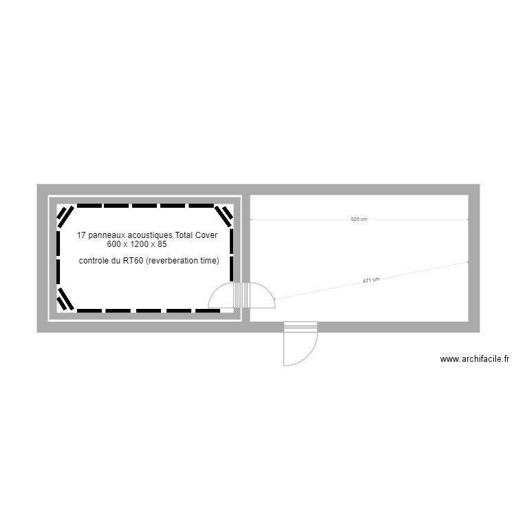 Evaco P6 studio musique + panneaux acoustiques. Plan de 0 pièce et 0 m2