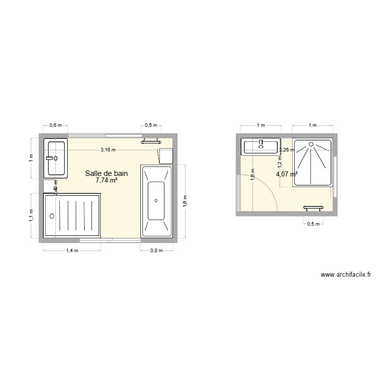 SdB Suite. Plan de 0 pièce et 0 m2