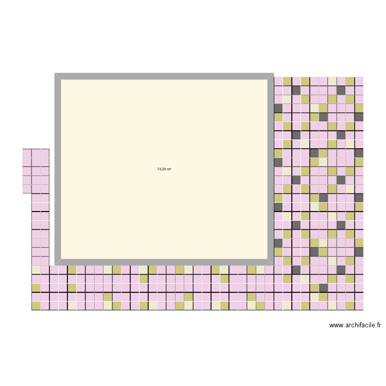 TerrasseIsa5. Plan de 1 pièce et 74 m2