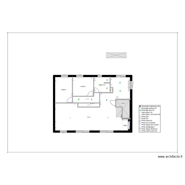 guitton r+1. Plan de 4 pièces et 96 m2