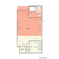 Studio 1er etage avec wc et cuisine