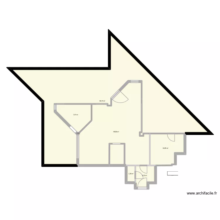 Renaudie pr&eacute;cis v4. Plan de 7  et 164 m²
