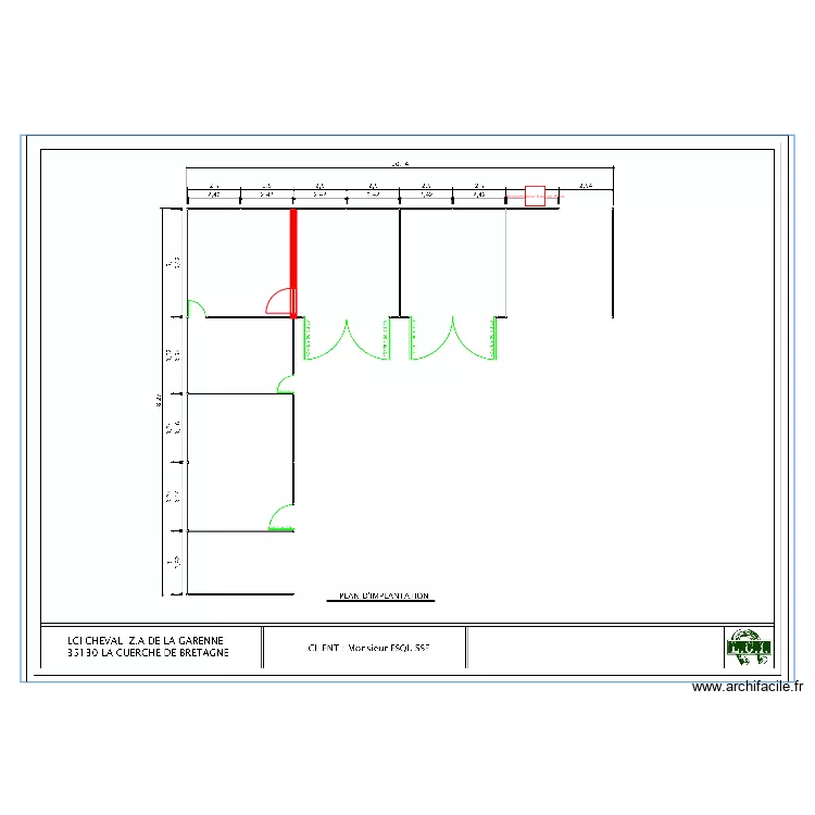 Corrections hangar Forestier. Plan de 