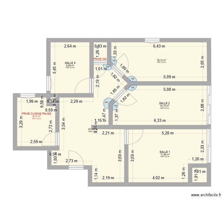 TAMARIS ERP. Plan de 9 pièces et 94 m2