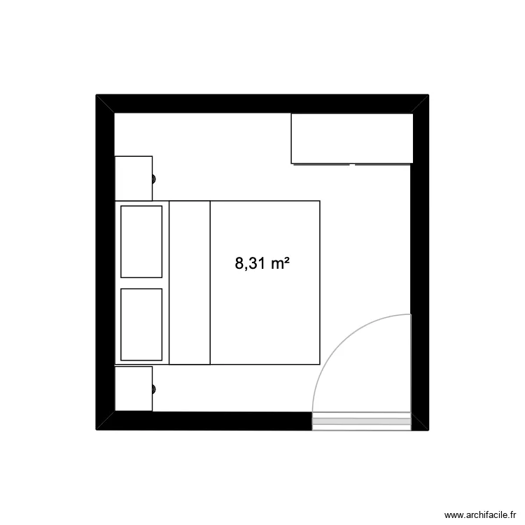 chambre1. Plan de 1  et 8 m²