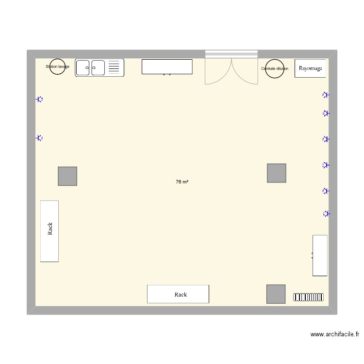 sg1. Plan de 1 pièce et 76 m2
