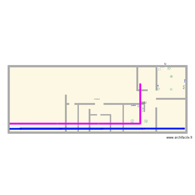 Projet groupe 3. Plan de 1 pièce et 148 m2