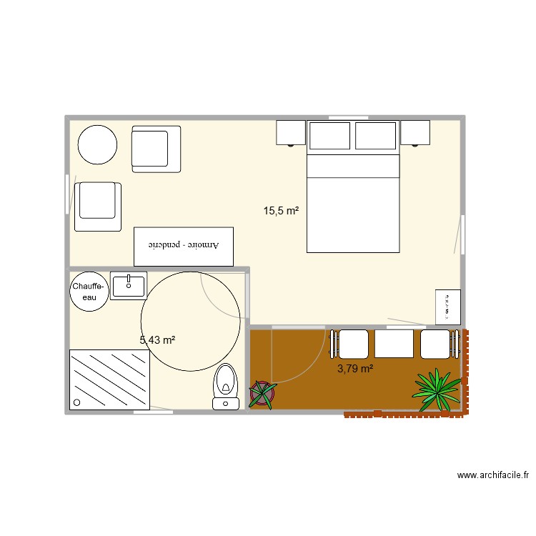ABRIS NANTES. Plan de 3 pièces et 25 m2