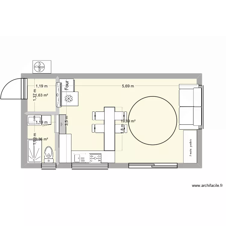 Abri piscine. Plan de 