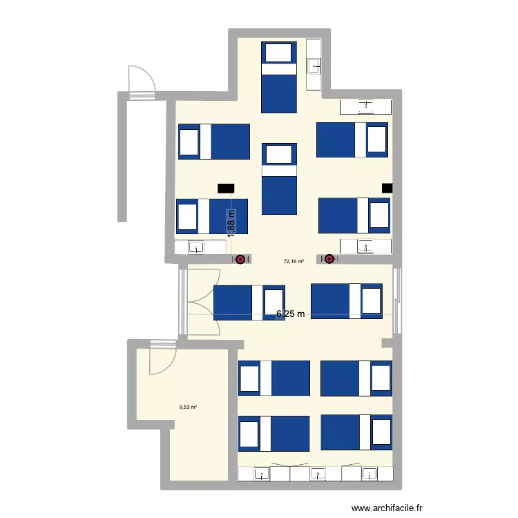 echo option 7. Plan de 2  et 82 m²