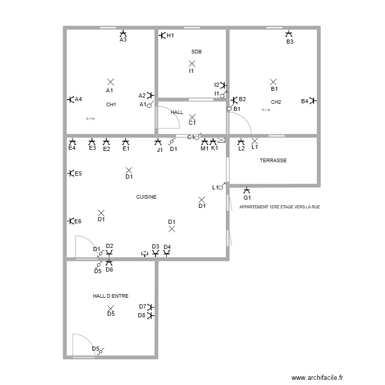 HICHAM1. Plan de 7 pièces et 75 m2