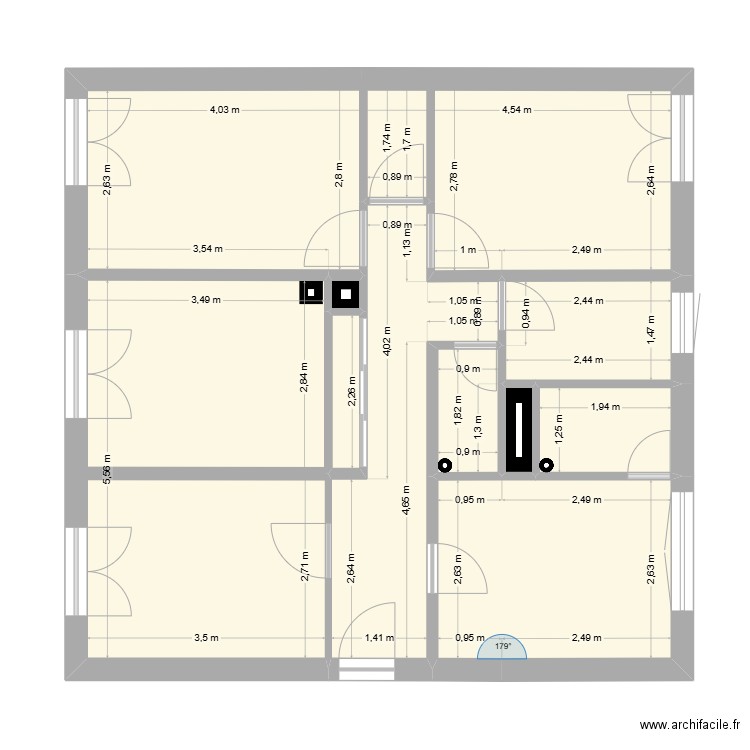 Appart 1. Plan de 10 pièces et 67 m2