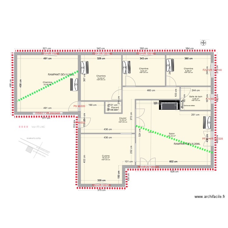 LHOPITEAU . Plan de 22 pièces et 354 m2