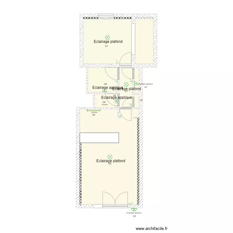 alexandre  &eacute;clairages  avec isolation placo. Plan de 