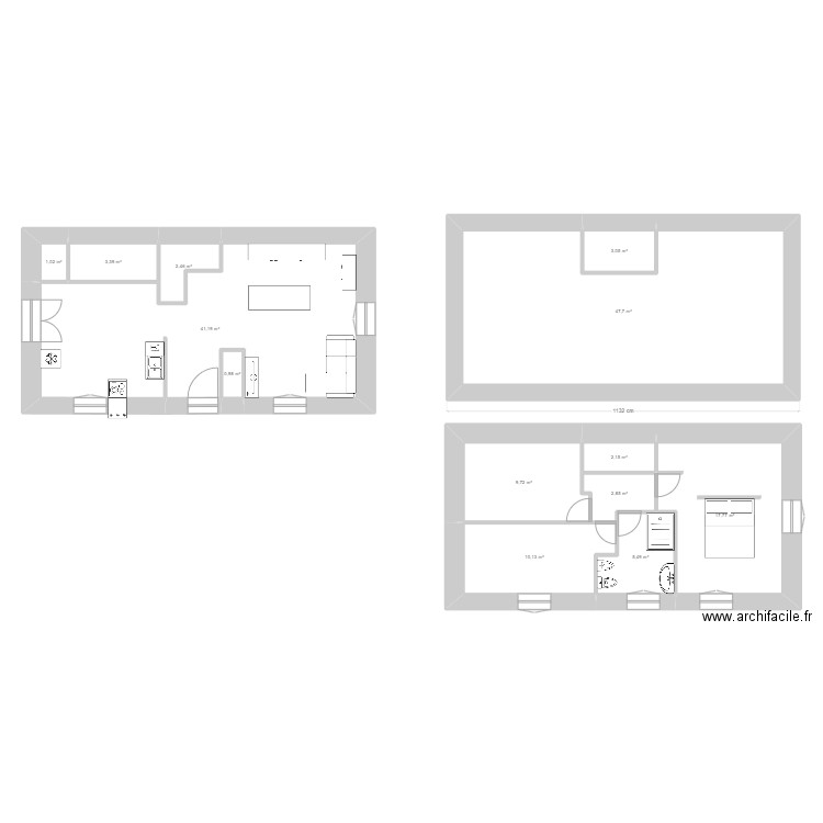 couhé 1. Plan de 13 pièces et 148 m2