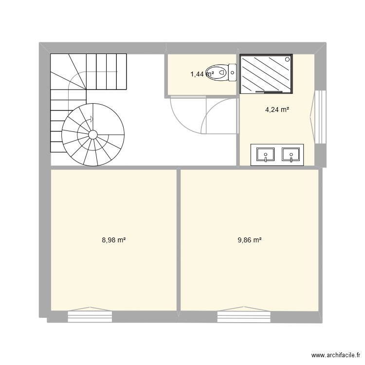 ecole salhens. Plan de 4 pièces et 25 m2