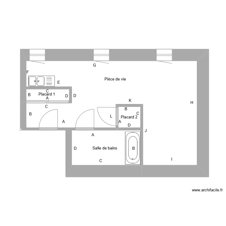 cavaneglise. Plan de 4  et 29 m²