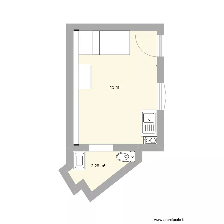 plan. Plan de 2  et 15 m²