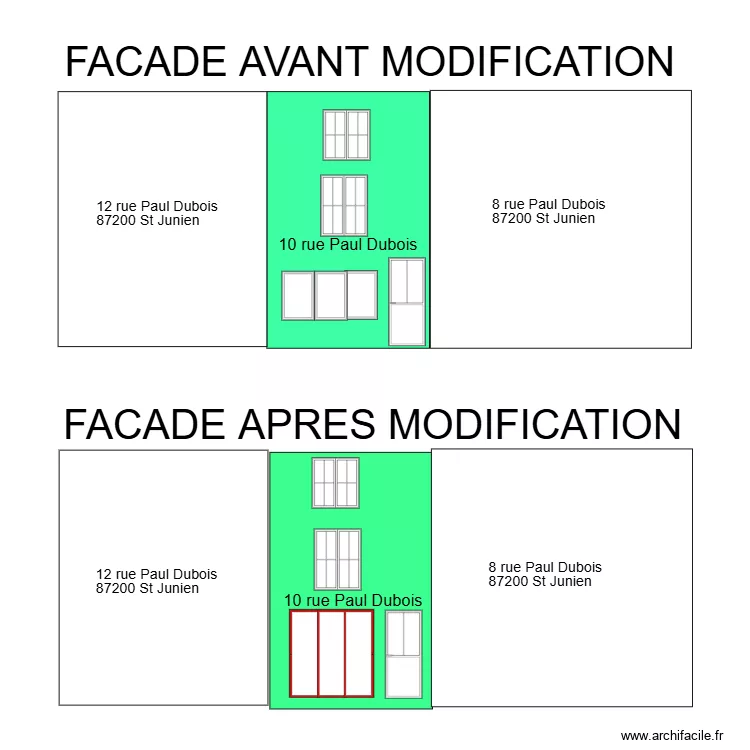 FACADE PAUL DUB. Plan de 