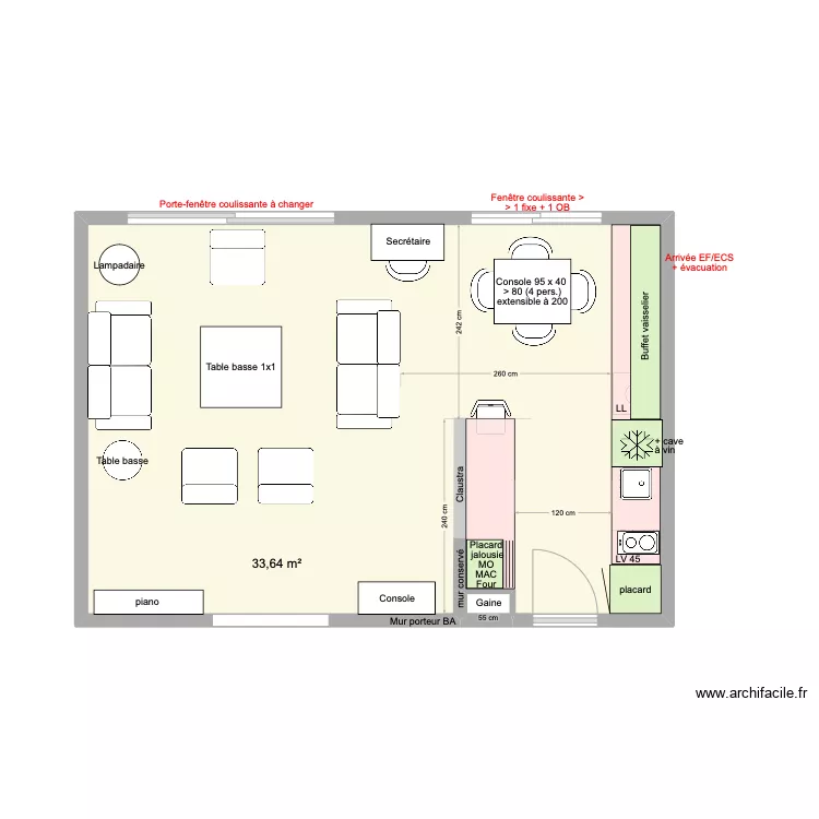 Cuisine arclinea. Plan de 