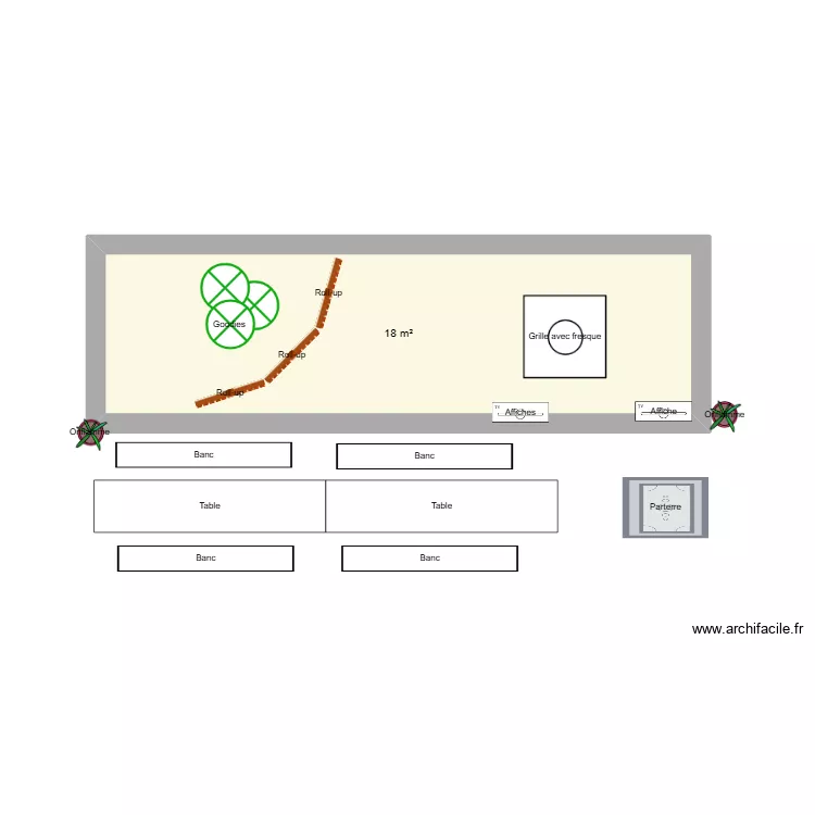 Plan NL Contest stand. Plan de 1  et 18 m²