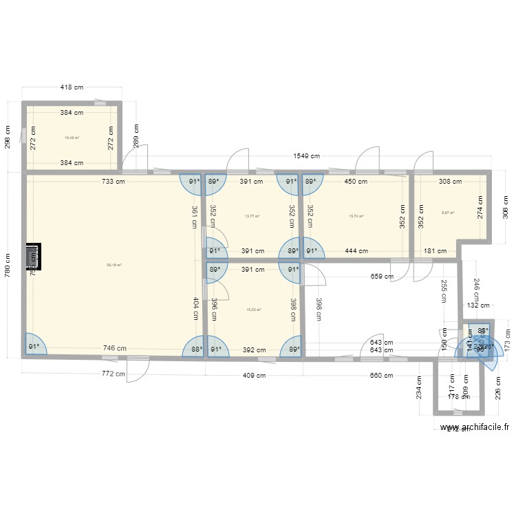 juif rdc. Plan de 7 pièces et 123 m2