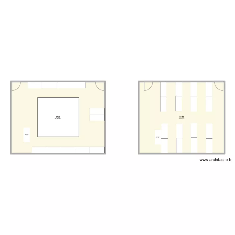 B423. Plan de 2 et 113 m² B423. Plan de 2 et 113 m²