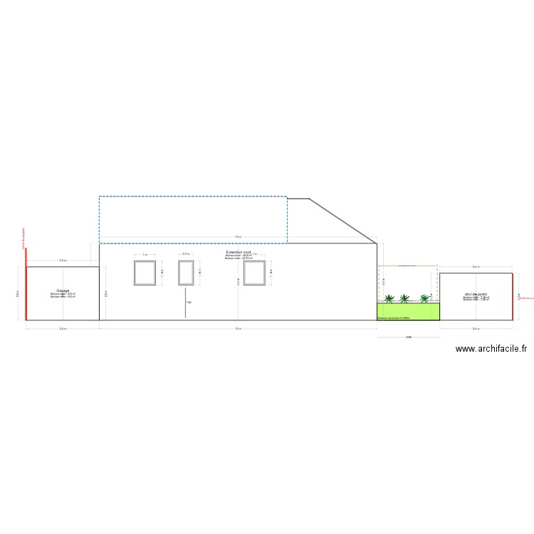 Coupe DD elevation nord. Plan de 0 pièce et 0 m2