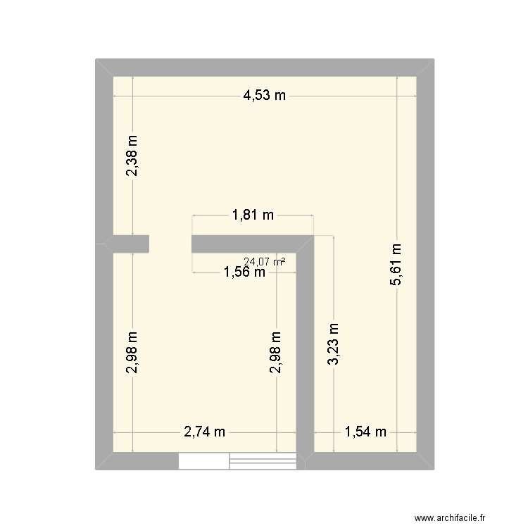 Boutique Plancöet. Plan de 1 pièce et 24 m2