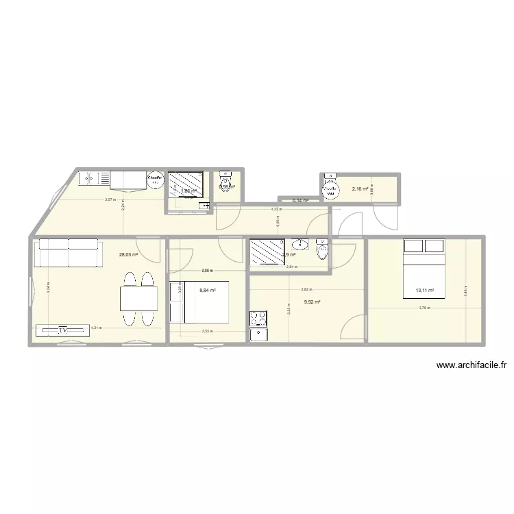 F&eacute;camp 3 (3 &eacute;tage face) . Plan de 