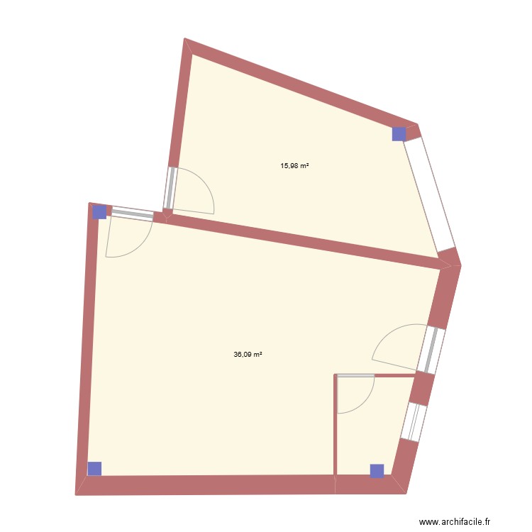 garage. Plan de 2 pièces et 52 m2