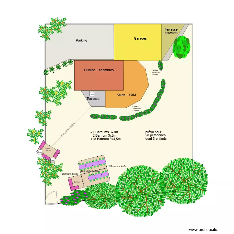 Maison Eliane Jardin 13. Plan de 1  et 91 m²