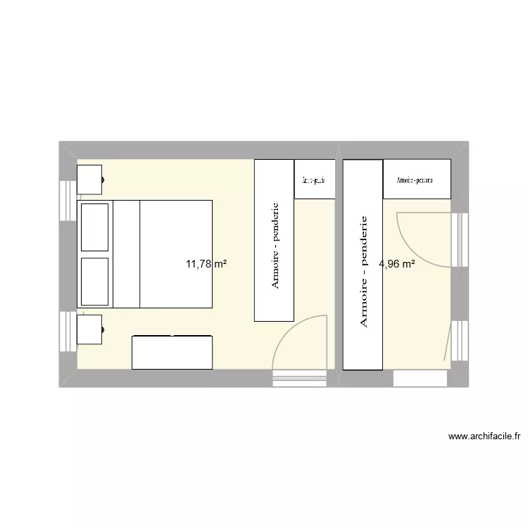 extension 2. Plan de 2  et 17 m²