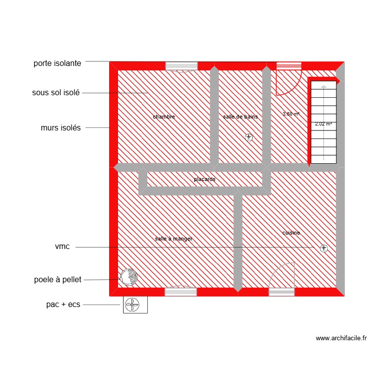 FOUCARD RDC sc&eacute;nario 3. Plan de 0 pièce et 0 m2