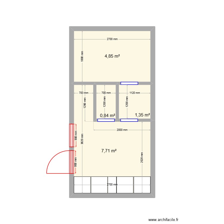 Б 1  м. Plan de 4 pièces et 15 m2