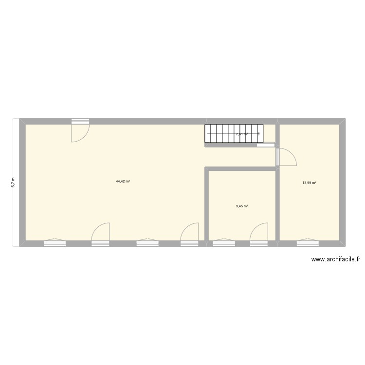Maison valletot 2. Plan de 4 pièces et 70 m2