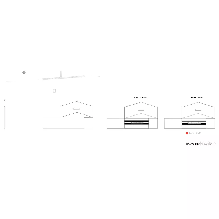 Plan fa&ccedil;ade c&ocirc;t&eacute; nord. Plan de 