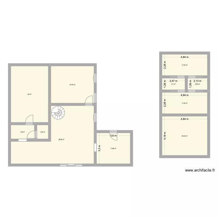 Maison Saint Alban les eau. Plan de 11  et 146 m²