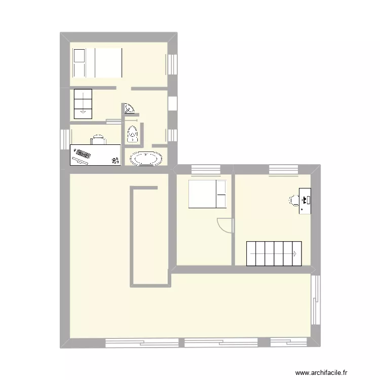 Lestrevedan Etage. Plan de 2  et 37 m²