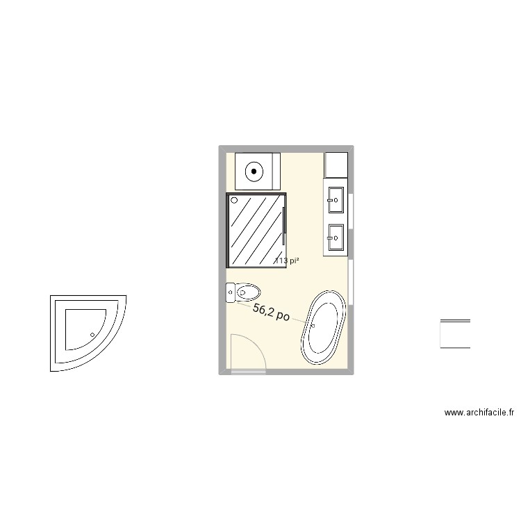 Salle de bain 7. Plan de 1 pièce et 11 m2