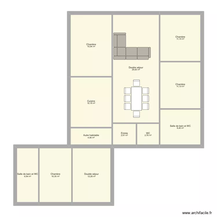 Essai 3. Plan de 12 Pièces et 127 m² Essai 3. Plan de 12 Pièces et 127 m²