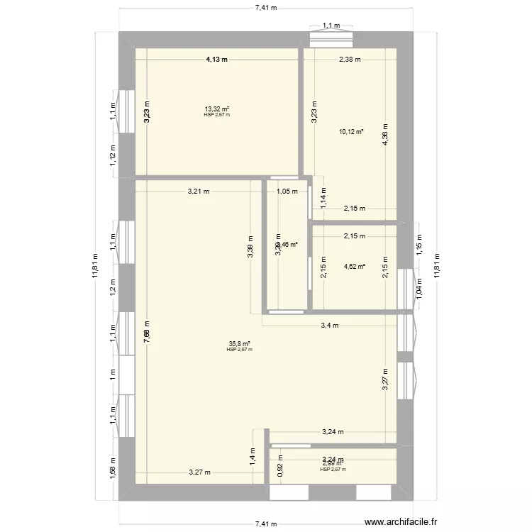 Jassans Riottier. Plan de 6 pièces et 70 m² Jassans Riottier. Plan de 6 pièces et 70 m²