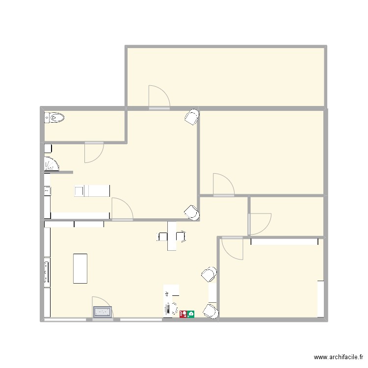 karinesthetique. Plan de 7 pièces et 38 m2