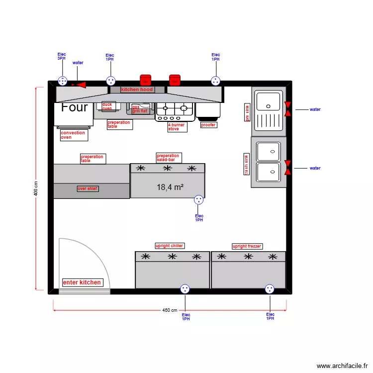 riyad barka. Plan de 1 Pièce et 18 m² riyad barka. Plan de 1 Pièce et 18 m²