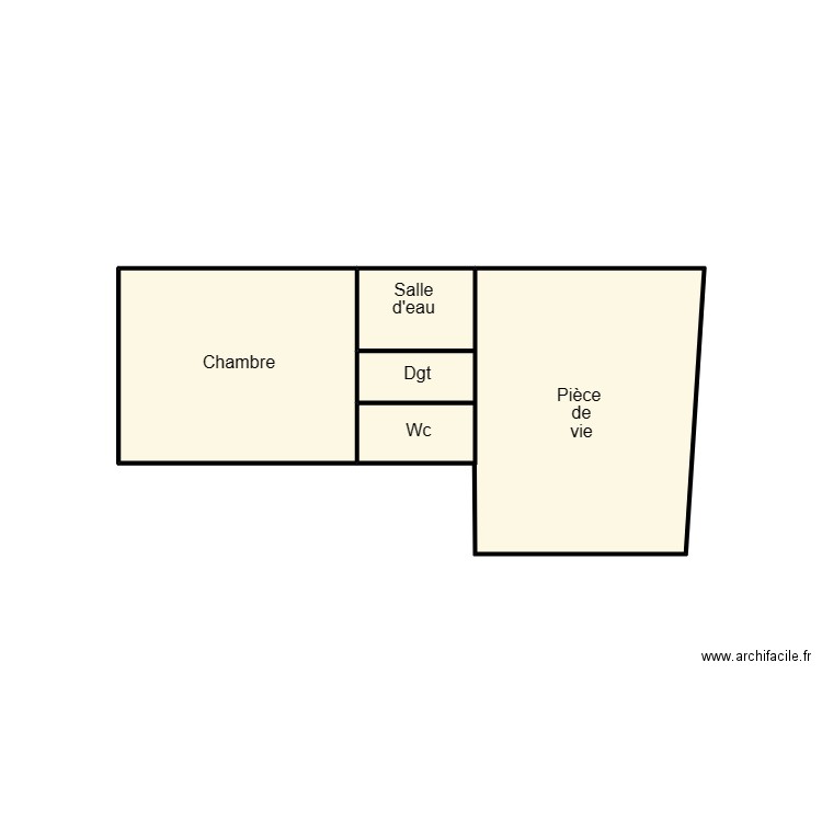 QUIMPER SCI ARCADE. Plan de 2 pièces et 9 m2