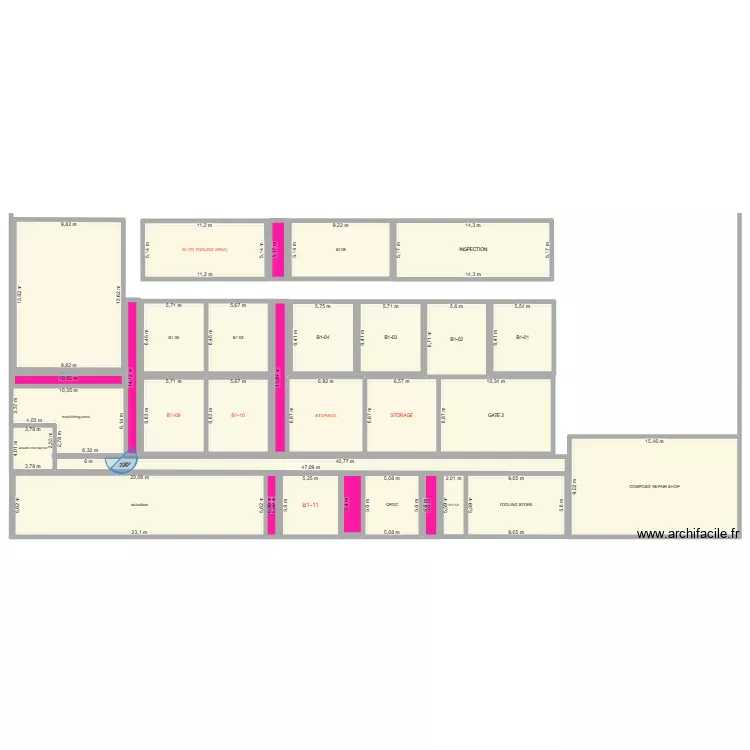 TERMINAL 1. Plan de 34  et 1352 m²