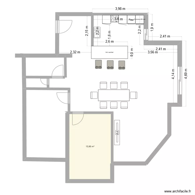 djanah. Plan de 1 Pièce et 14 m² djanah. Plan de 1 Pièce et 14 m²