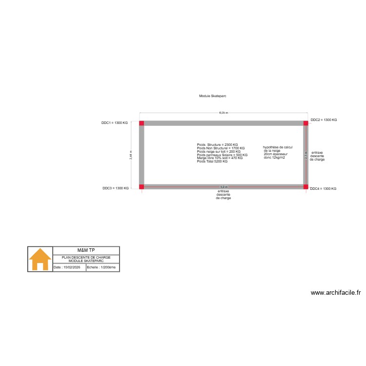 PLAN DESCENTE DE CHARGE SKATEPARC. Plan de 0 pièce et 0 m2